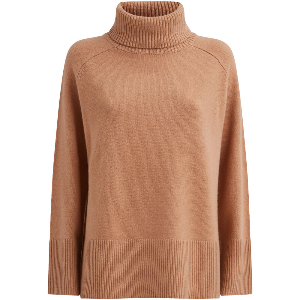 REISS EDINA Relaxed Cashmere Funnel Neck Jumper